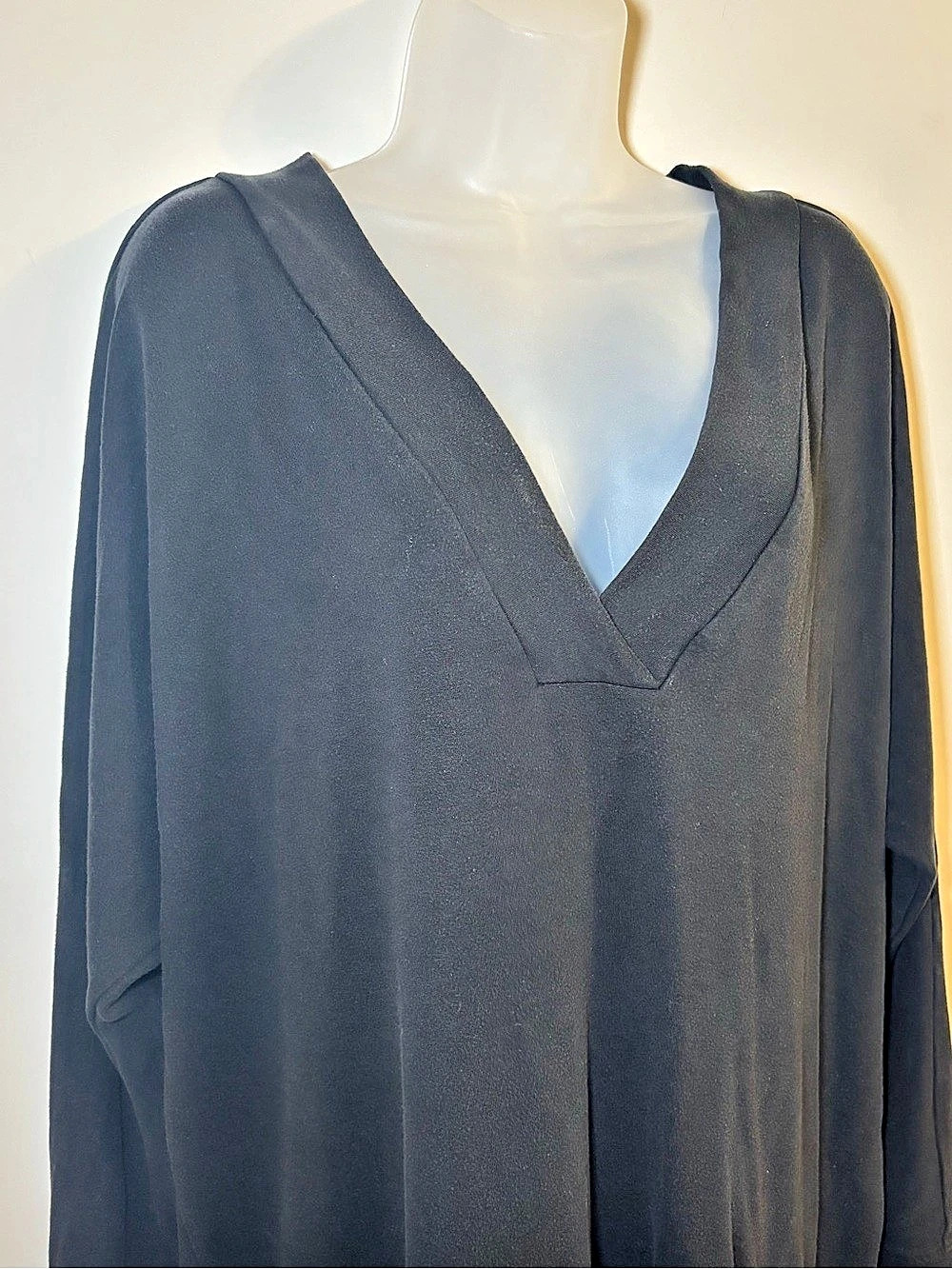 Hatch Maternity The Visitor Dress Black Tencel V-Neck Midi OS